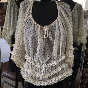 polka dot off-shoulder top